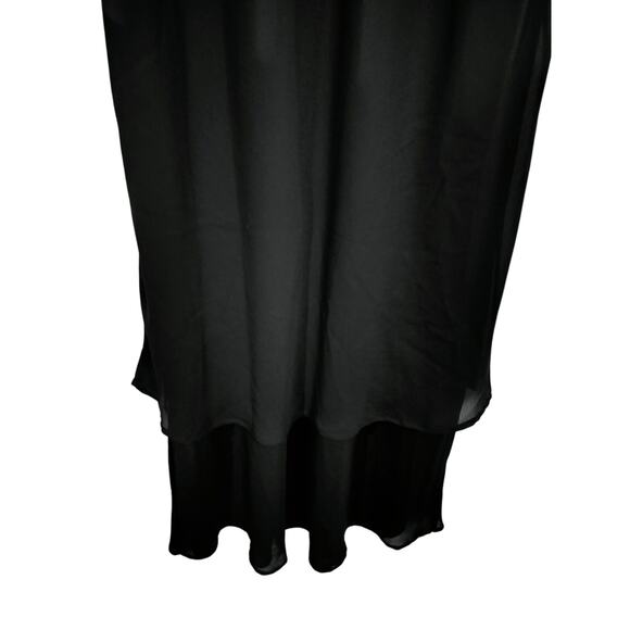 3574) Apart Impressions Black Overlay Boho Sleeveless Bias Dress Size 10 - Picture 4 of 6